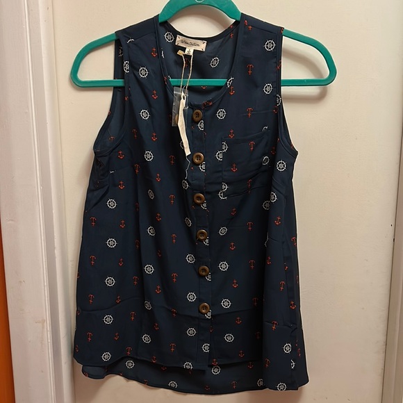 urban diction Tops - Urban Diction Navy Nautical Tank Top size Small